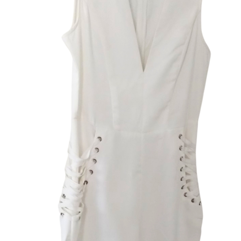 White Bodysuit With Side Shoe String Design - image 3